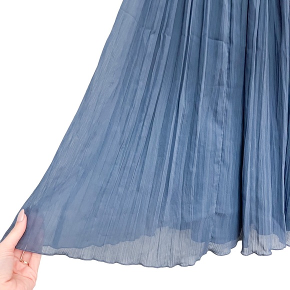 Abercrombie & Fitch Blue Pleated A-Line Swing Trapeze Dress Size XS - Picture 5 of 11
